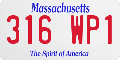 MA license plate 316WP1