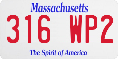 MA license plate 316WP2