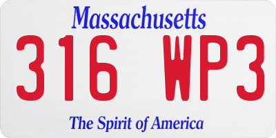 MA license plate 316WP3