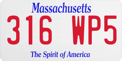 MA license plate 316WP5