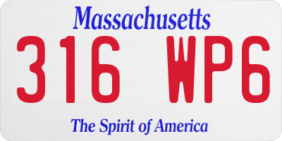 MA license plate 316WP6