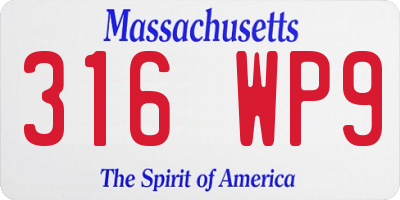 MA license plate 316WP9