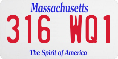MA license plate 316WQ1