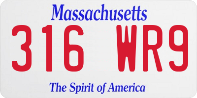 MA license plate 316WR9