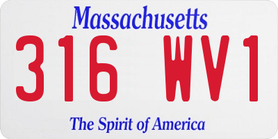 MA license plate 316WV1