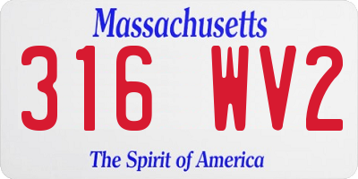 MA license plate 316WV2