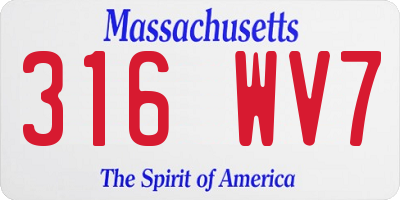 MA license plate 316WV7