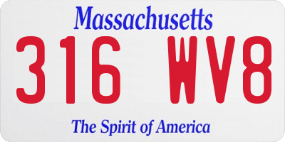 MA license plate 316WV8