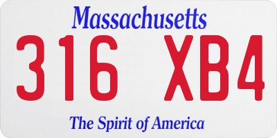 MA license plate 316XB4