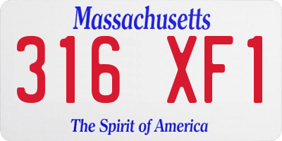 MA license plate 316XF1