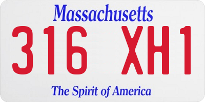 MA license plate 316XH1