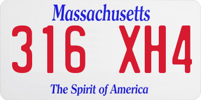 MA license plate 316XH4