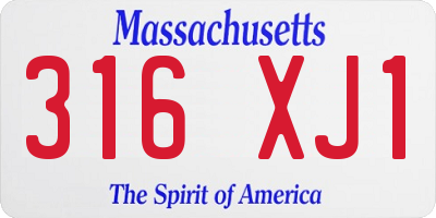MA license plate 316XJ1