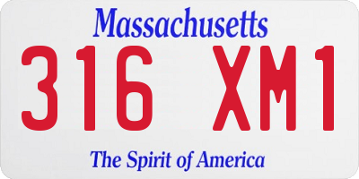 MA license plate 316XM1