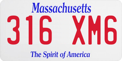 MA license plate 316XM6