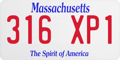 MA license plate 316XP1