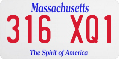 MA license plate 316XQ1