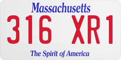 MA license plate 316XR1