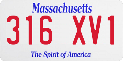 MA license plate 316XV1