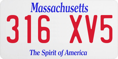 MA license plate 316XV5