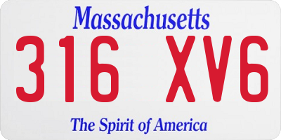 MA license plate 316XV6