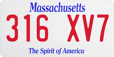 MA license plate 316XV7