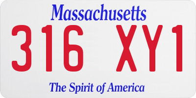 MA license plate 316XY1