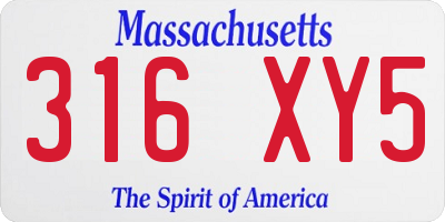 MA license plate 316XY5