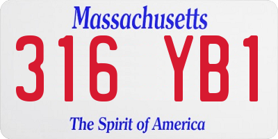 MA license plate 316YB1