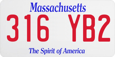 MA license plate 316YB2