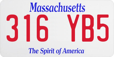 MA license plate 316YB5
