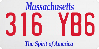MA license plate 316YB6