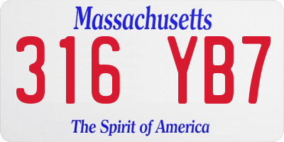 MA license plate 316YB7