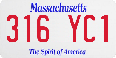MA license plate 316YC1