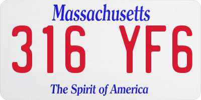MA license plate 316YF6
