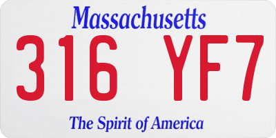 MA license plate 316YF7