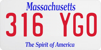 MA license plate 316YG0