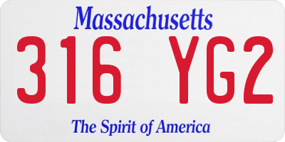 MA license plate 316YG2