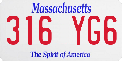 MA license plate 316YG6