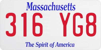 MA license plate 316YG8