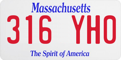 MA license plate 316YH0
