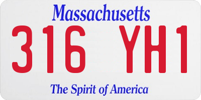 MA license plate 316YH1