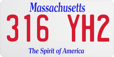 MA license plate 316YH2