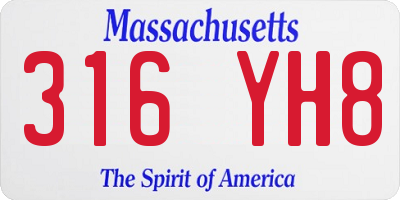 MA license plate 316YH8