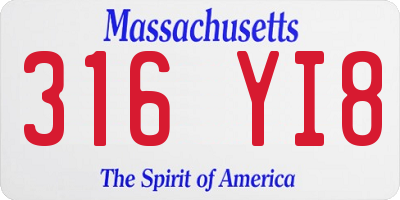 MA license plate 316YI8