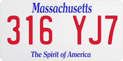 MA license plate 316YJ7