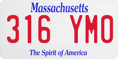 MA license plate 316YM0