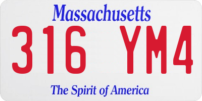 MA license plate 316YM4