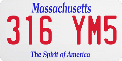 MA license plate 316YM5