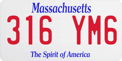 MA license plate 316YM6